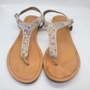 BCBGeneration Diamond Sequined Thong Flip Flop Sandal, Size 8